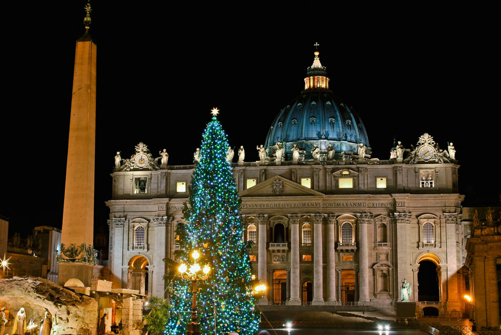 Basilique Saint-Pierre à Noël 