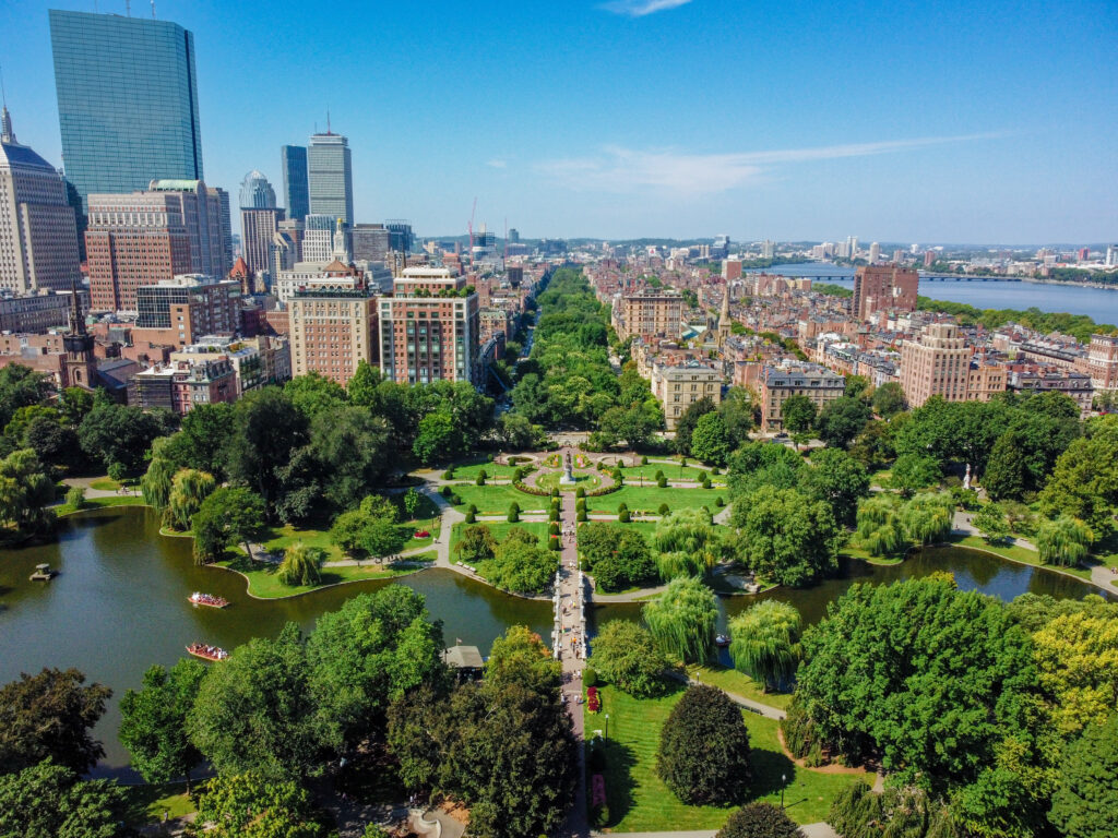 Vue depuis le Skywalk Observatory de Boston