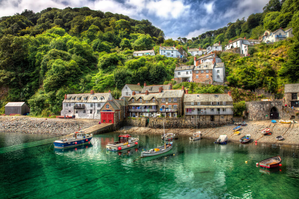 Vue sur Clovelly et son port