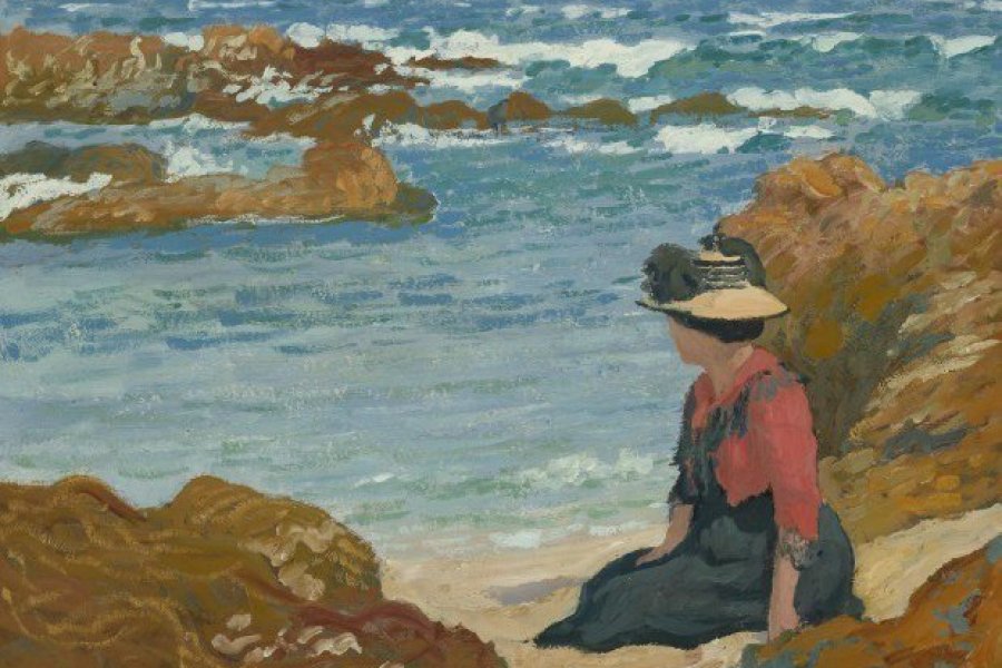 Madame Auburtin au bord de la mer, vers 1895. Jean-Francis Auburtin