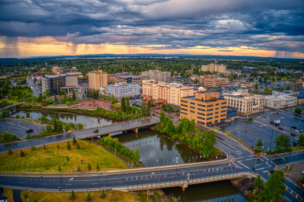 Vue sur la ville de Fairbanks