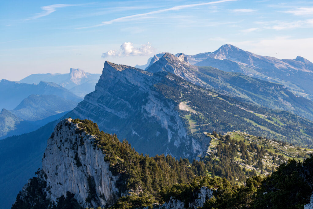 Le massif du Vercors depuis le sommet du Moucherotte