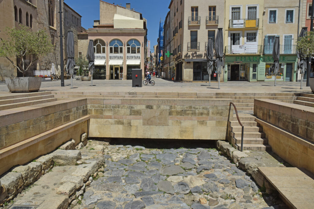 Vestiges de la via Domitia à Narbonne, Aude 