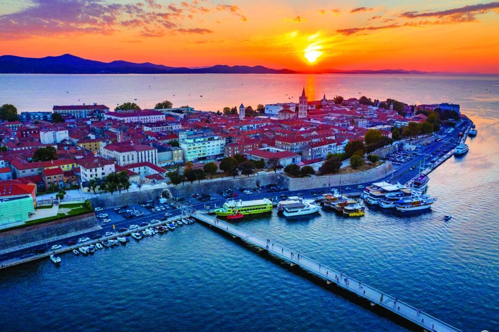 Coucher de soleil sur Zadar.