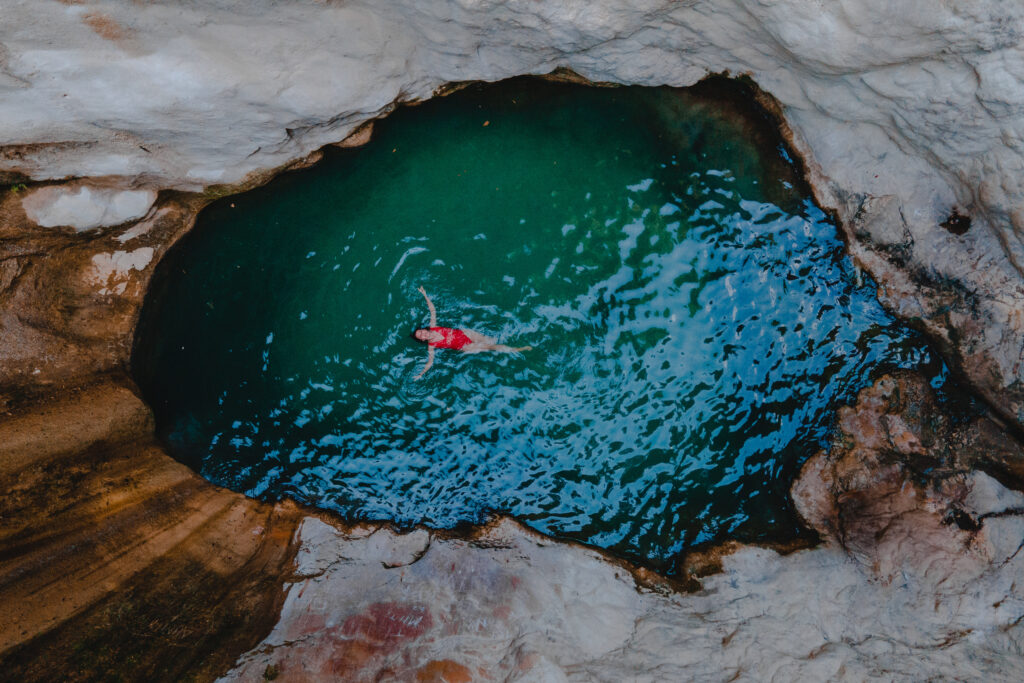 Baignade dans les cascades de Dimosari