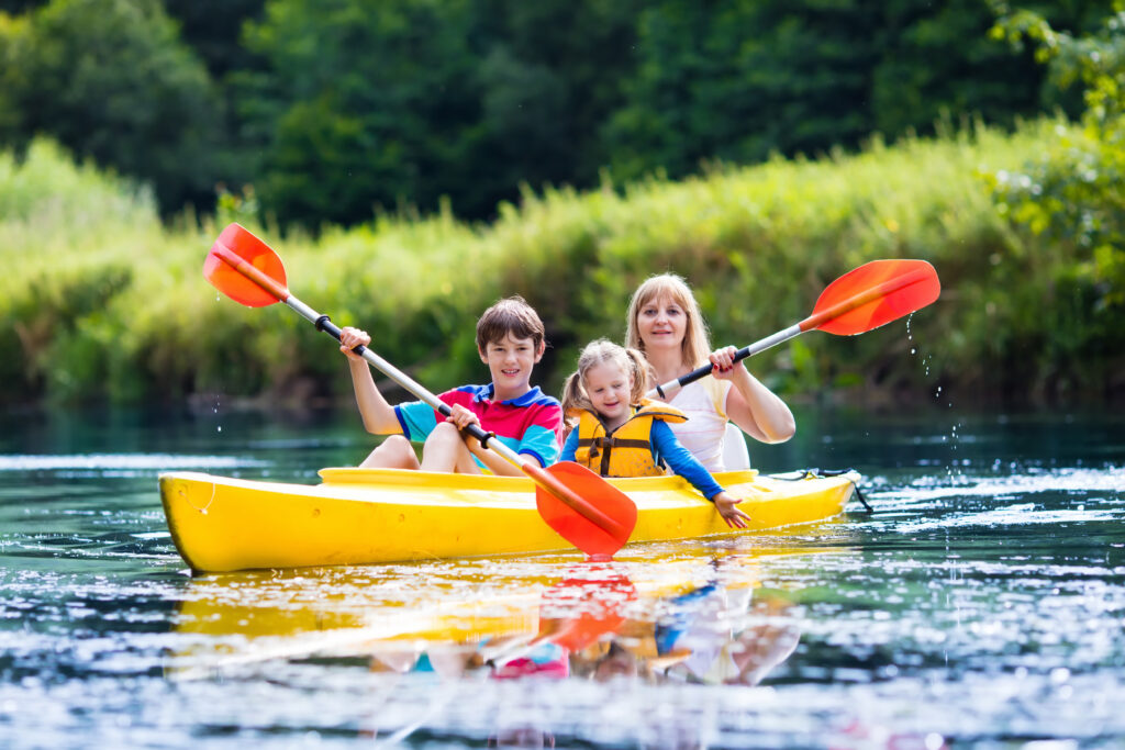 Kayak en famille