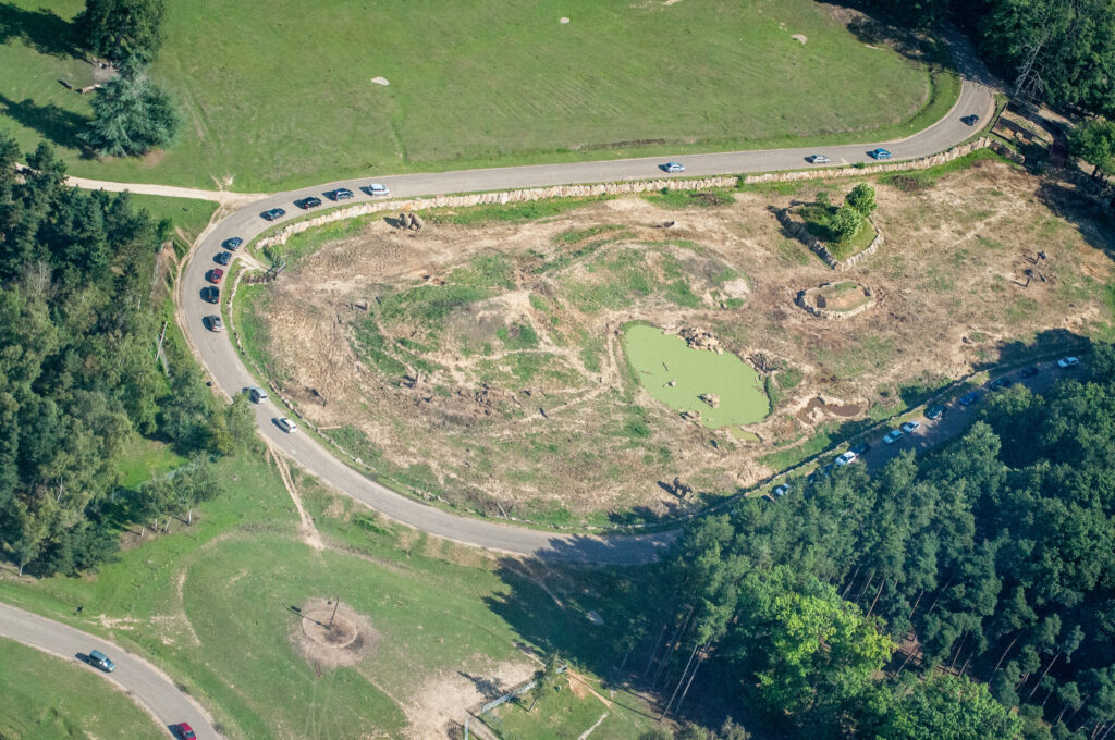 Vue aérienne du zoo de Thoiry dans les Yvelines en France