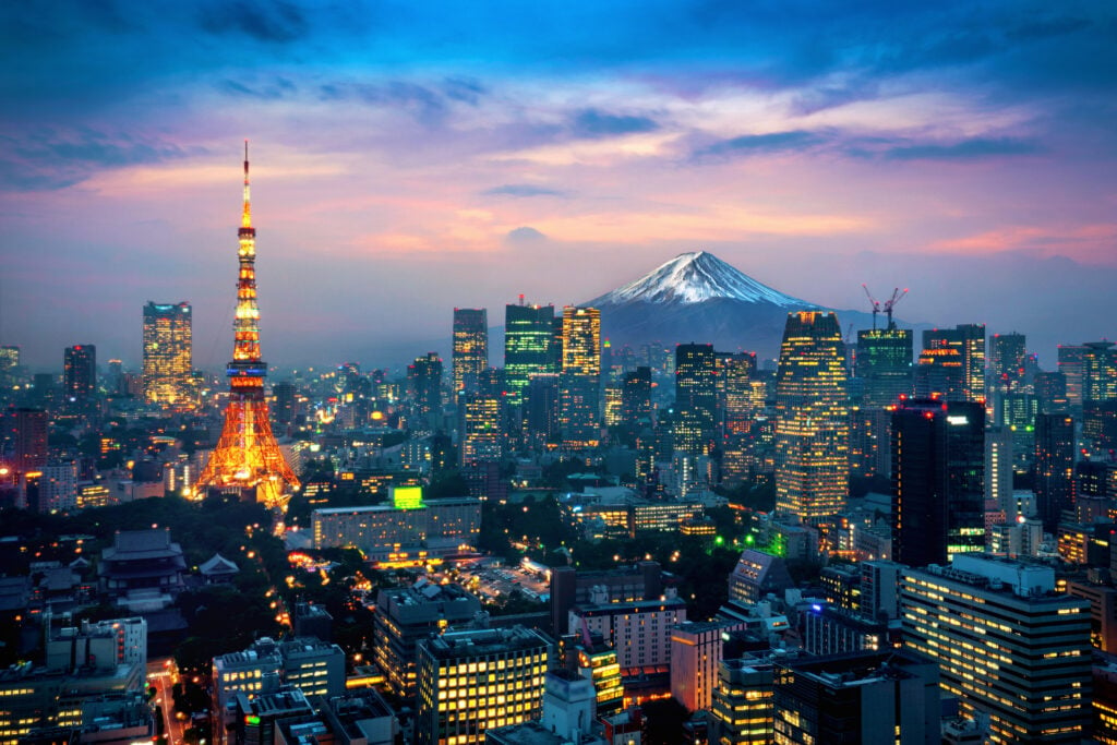 Vue sur Tokyo, la Skytree et le Mont Fuji