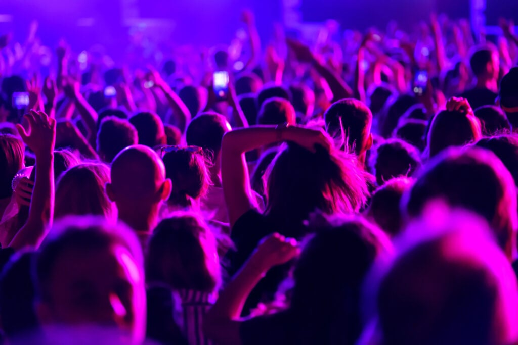 Foule agitée en festival