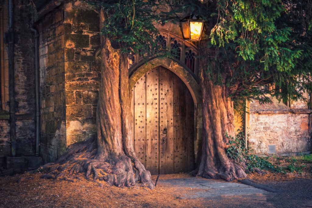 Porte de l'église de Stow-on-the-wold