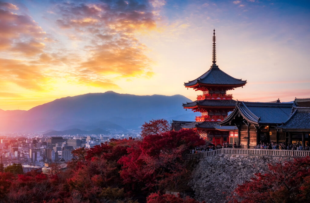 Coucher de soleil sur Kyoto 