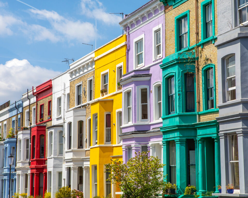 Façades colorées de Notting Hill