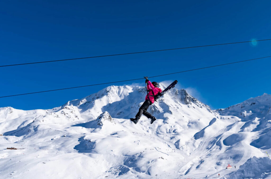 Tyrolienne à Val Thorens 