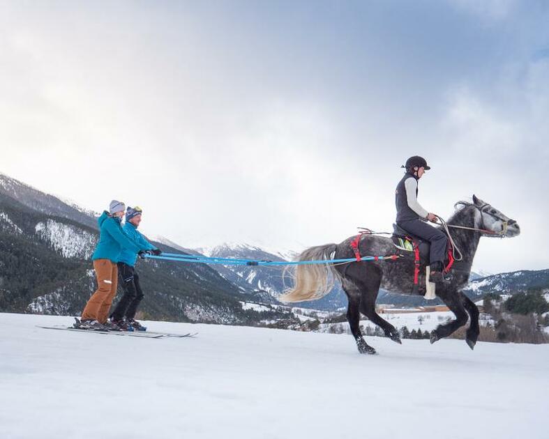 Une séance de ski-tracté