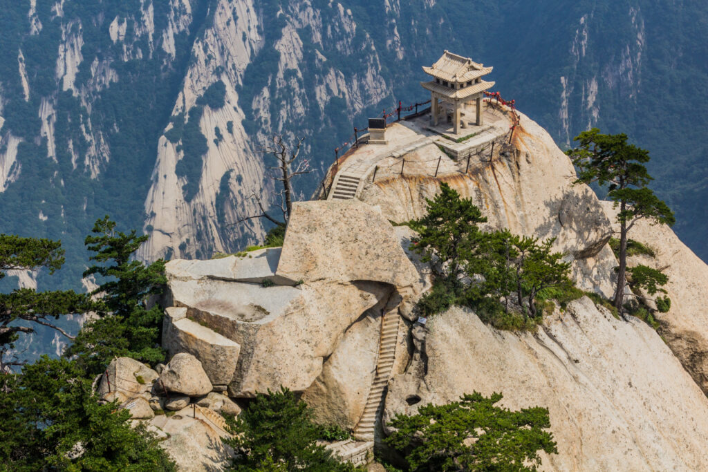 Chess Pavilion sur la montagne Hua Shan dans la province du Shaanxi 