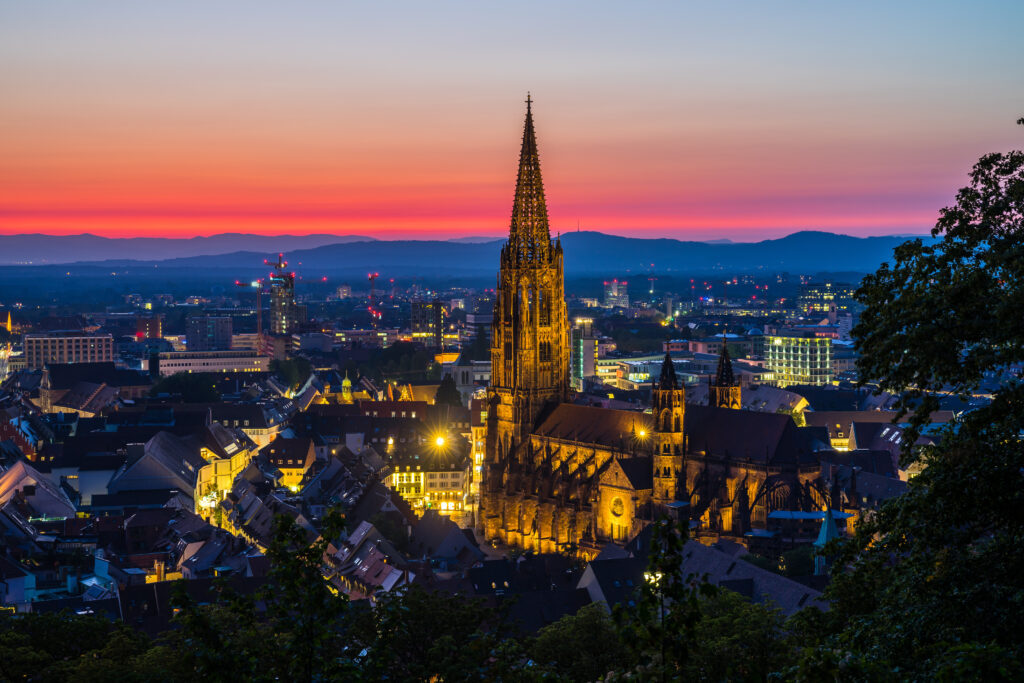 Fribourg au coucher du soleil