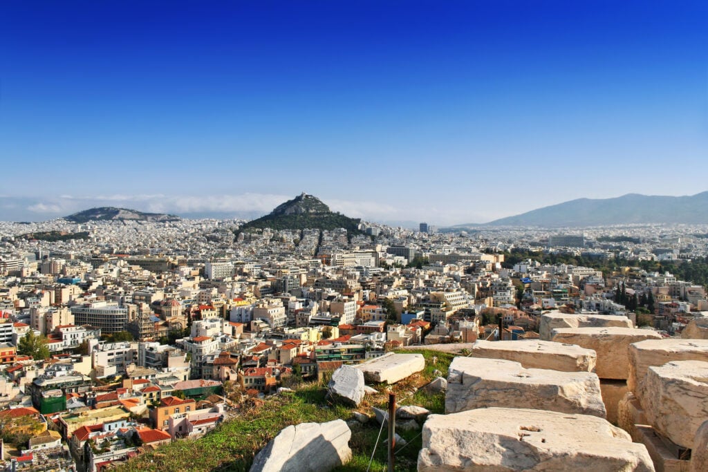 Vue sur Athènes et le mont Lycabette