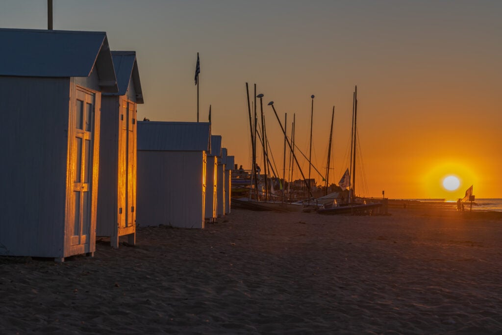 Coucher de soleil sur la plage de Langrune-sur-mer