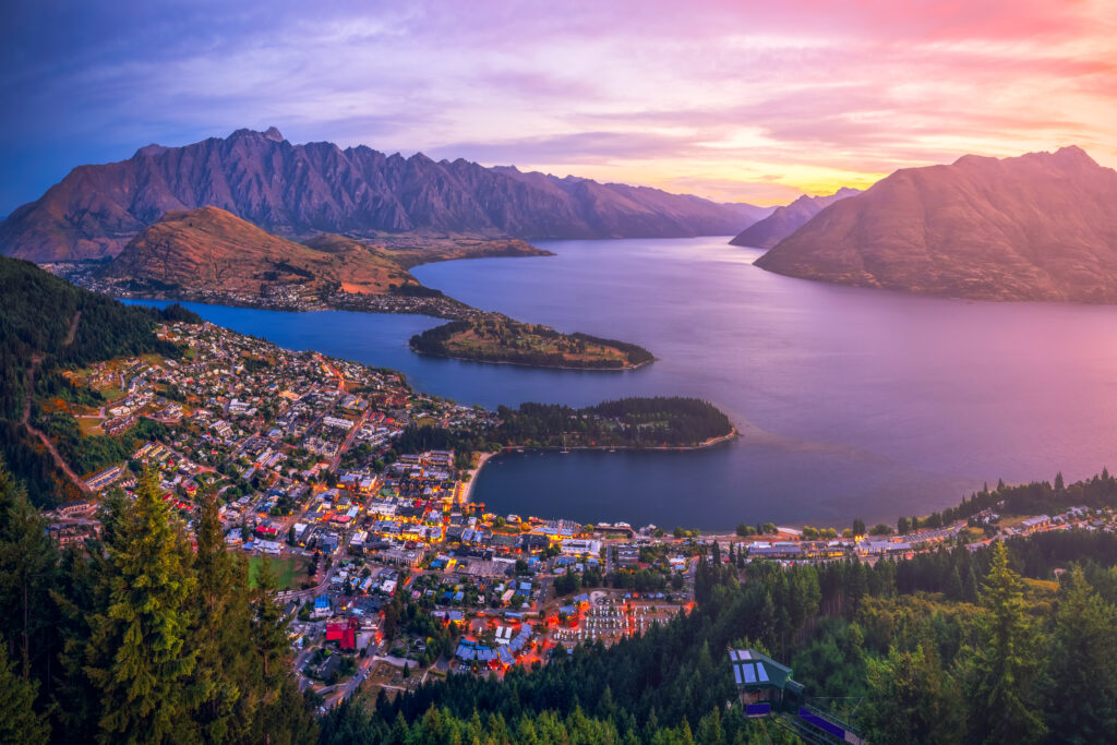 Vue aérienne de Queenstown