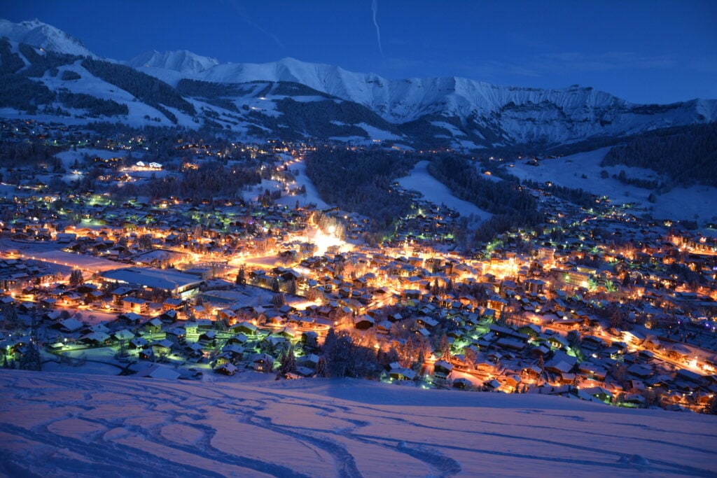 Coucher de soleil sur Megève, Haute Savoie