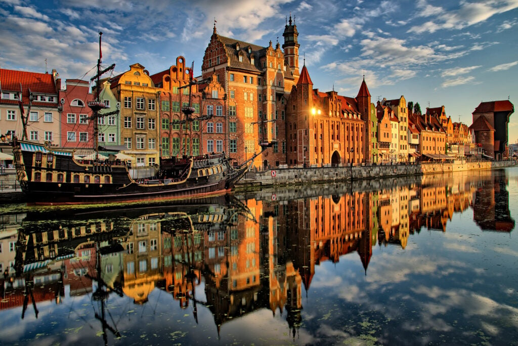 Vue sur la rivière Motława, Gdansk 