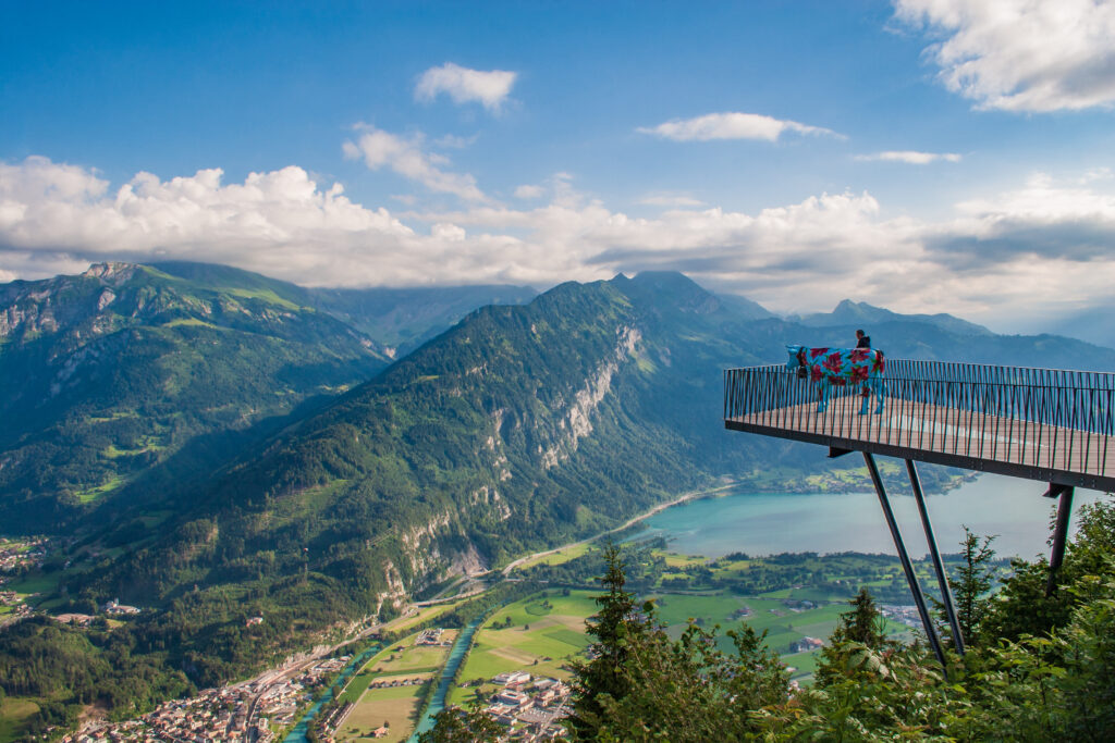 Vue depuis le funiculaire de Harder Kulm