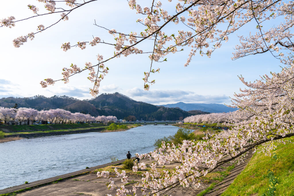 Rives du fleuve Hinokinai à Kakunodate