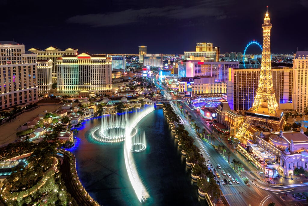 Vue sur le Strip, l’avenue mythique de Las Vegas