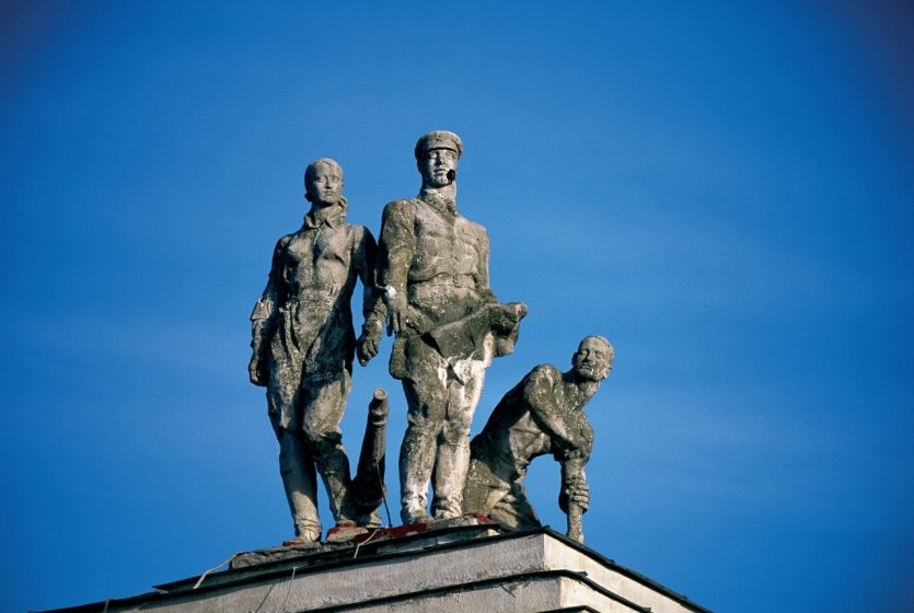 Bataille de la Moskova, statue de soldats de l'Armée Rouge.