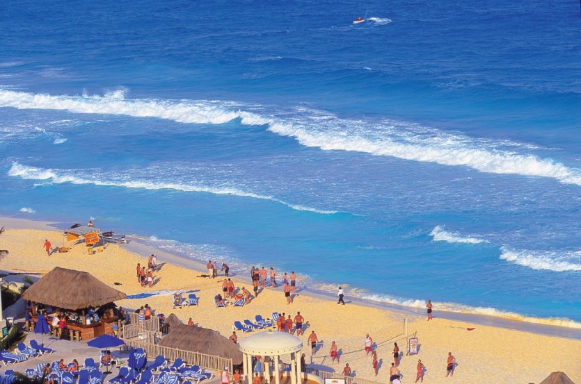 La plage de Cancun.