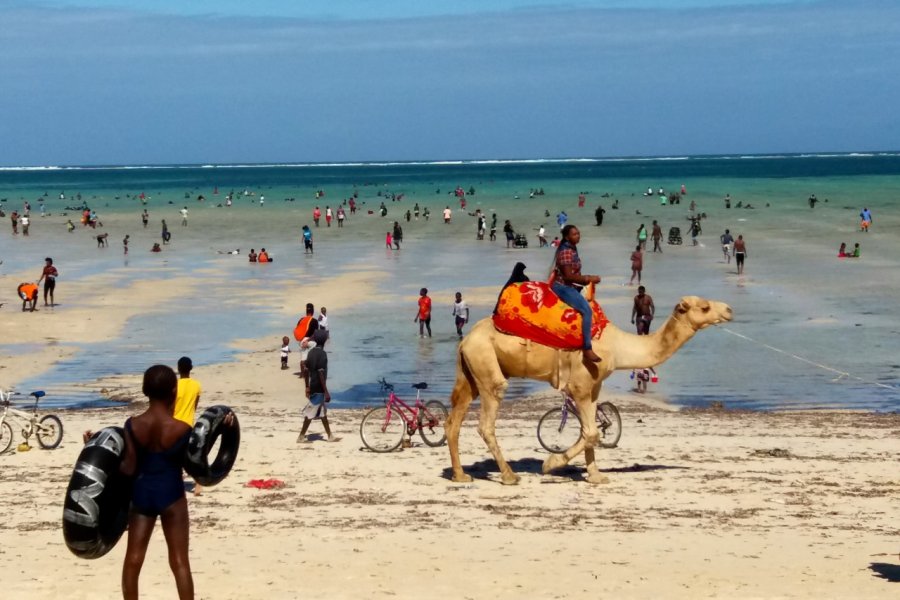 La plage publique de Jomo Kenyatta, près de Bamburi Beach. Sophie ROCHERIEUX