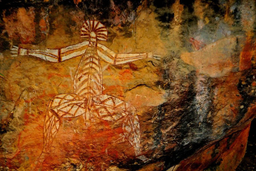 Art primitif aborigène, Kakadu. Stanislav Fosenbauer - Shutterstock.com