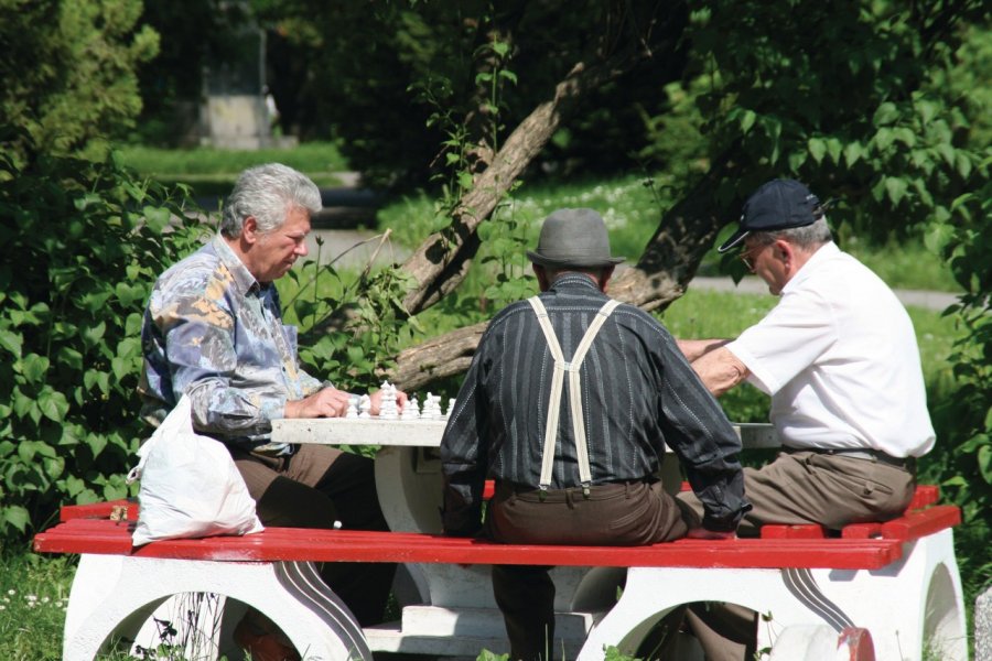 Partie d'échecs dans le parc Nicolae Titulescu. Stéphan SZEREMETA