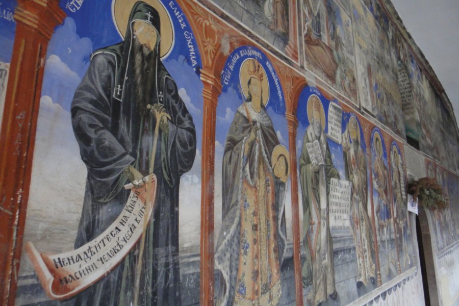 Fresques de l'exonarthex du catholicon du monastère Saint-Jean-Bigorski, dans le parc national du Mavrovo.<br /> Patrick Maringe