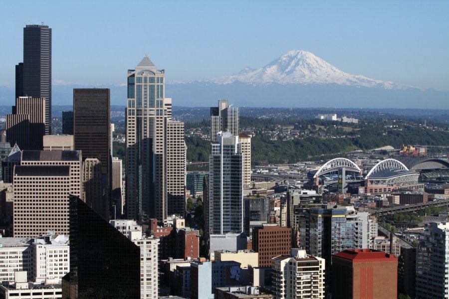 Vue panoramique sur Seattle depuis le Space Needle. Stéphan SZEREMETA