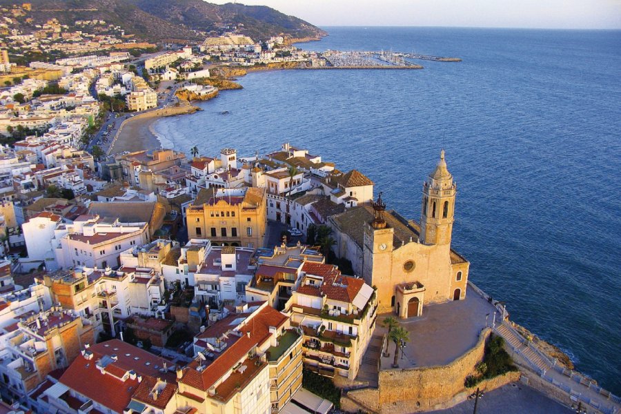 Platja de Sant Sebastià à Sitges. Costa de Barcelona