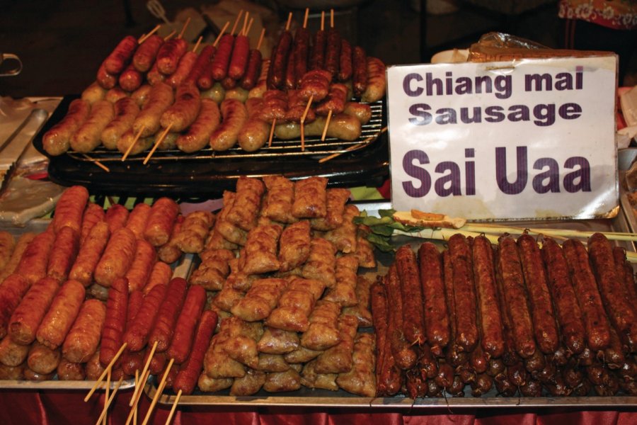 Saucisses traditionnelles de Chiang Mai. Jérôme BOUCHAUD