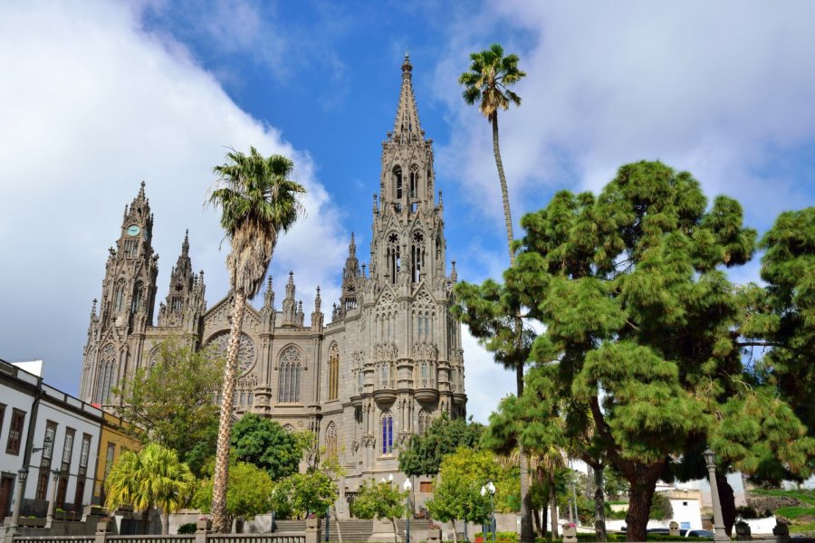Église médiévale de San Juan Bautista, cathédrale gothique à Arucas. Oleg Znamenskiy - Shutterstock.com