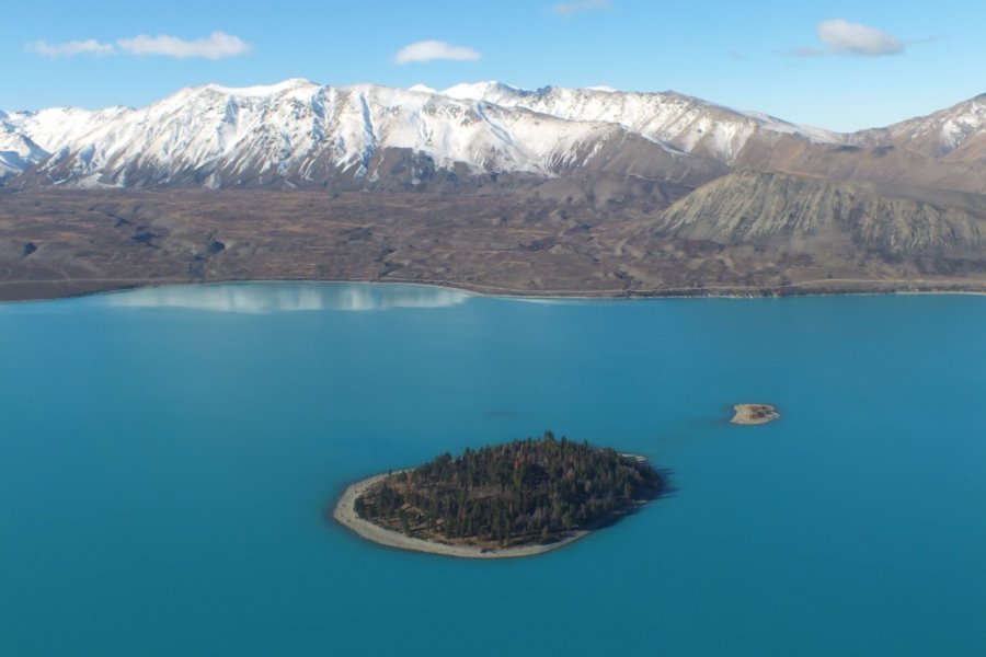Vue aérienne de Lake Tekapo. Maxence PEIGNE