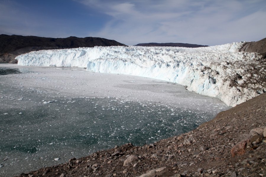 Le glacier Eqi vu de la moraine. Stéphan SZEREMETA