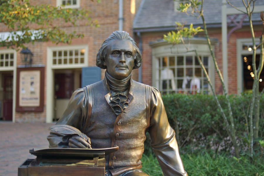 Statue de Thomas Jefferson, Williamsburg. kamcma