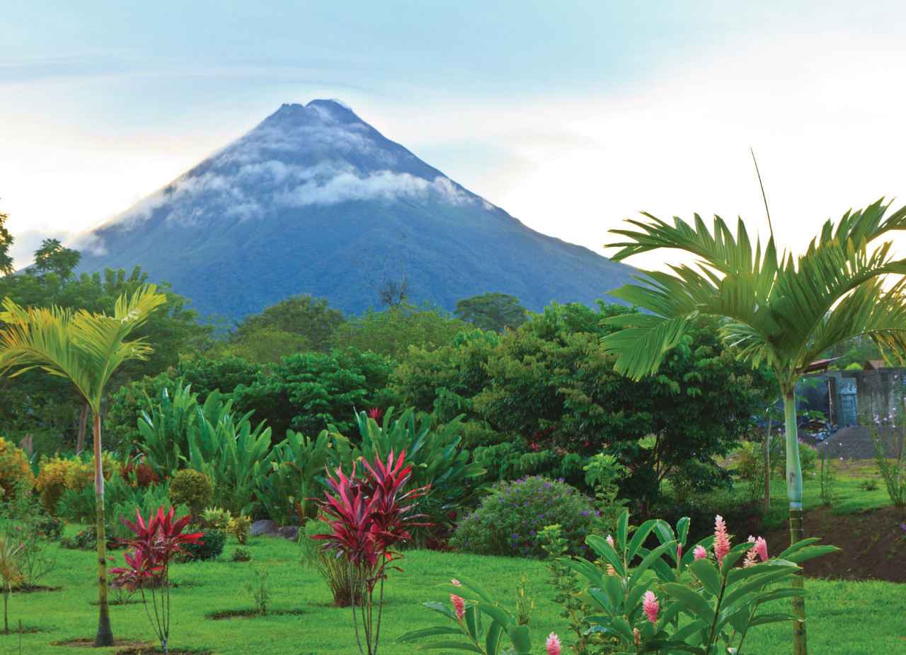 <p>Jardin de La Fortuna offrant une magnifique vue sur le volcan Arenal.</p>