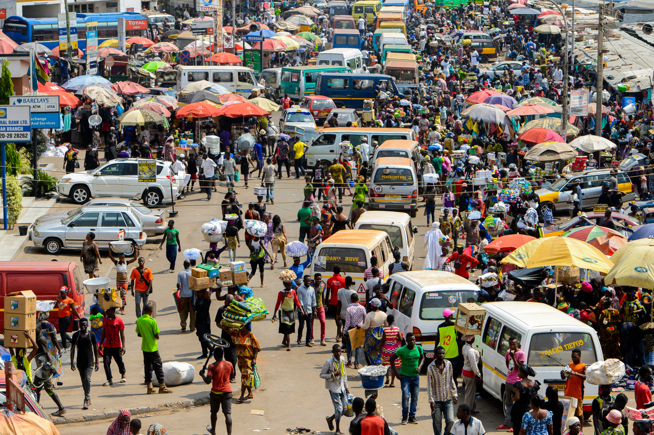 Les rues animées de Kumasi.