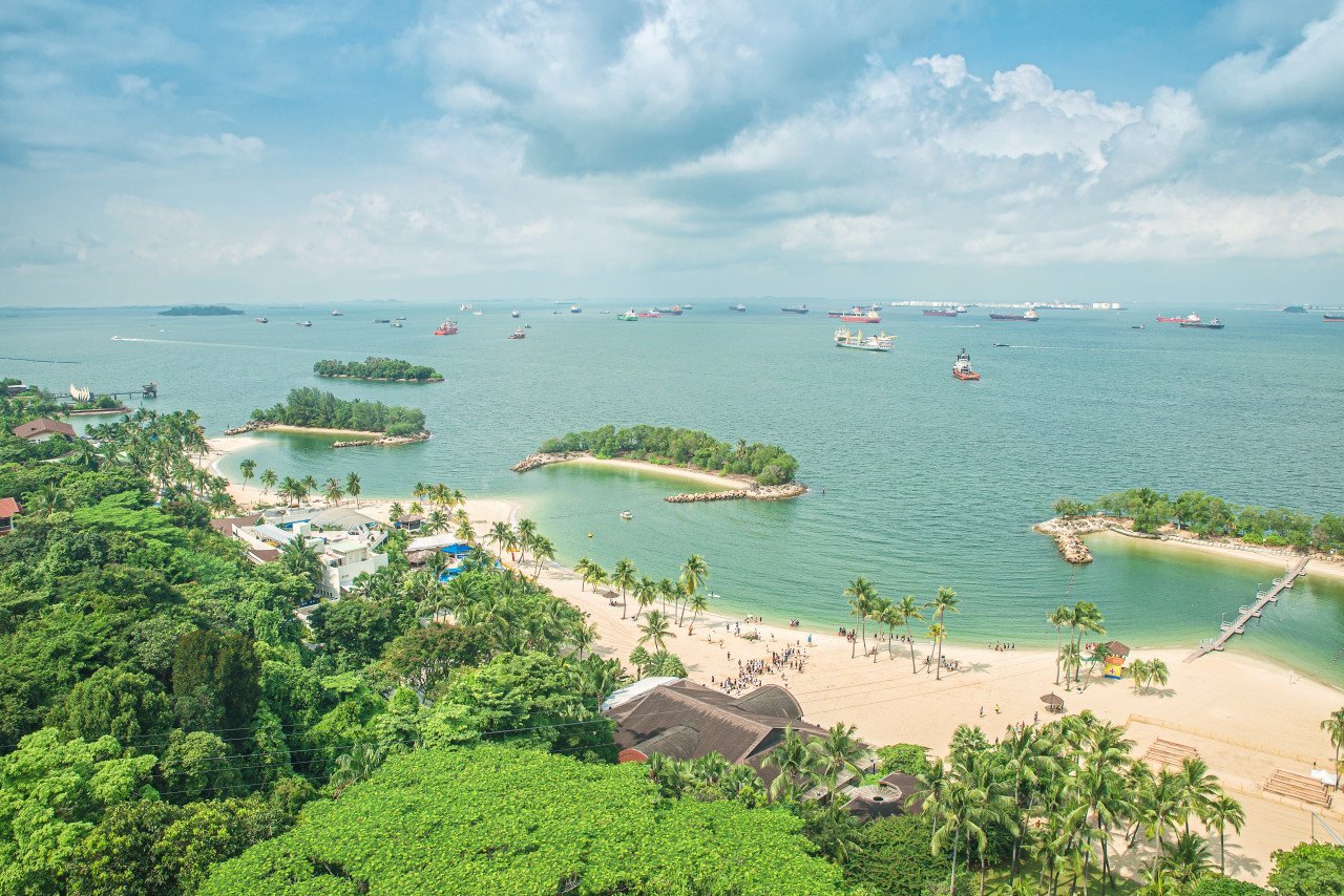 Plage de l'île de Sentosa.