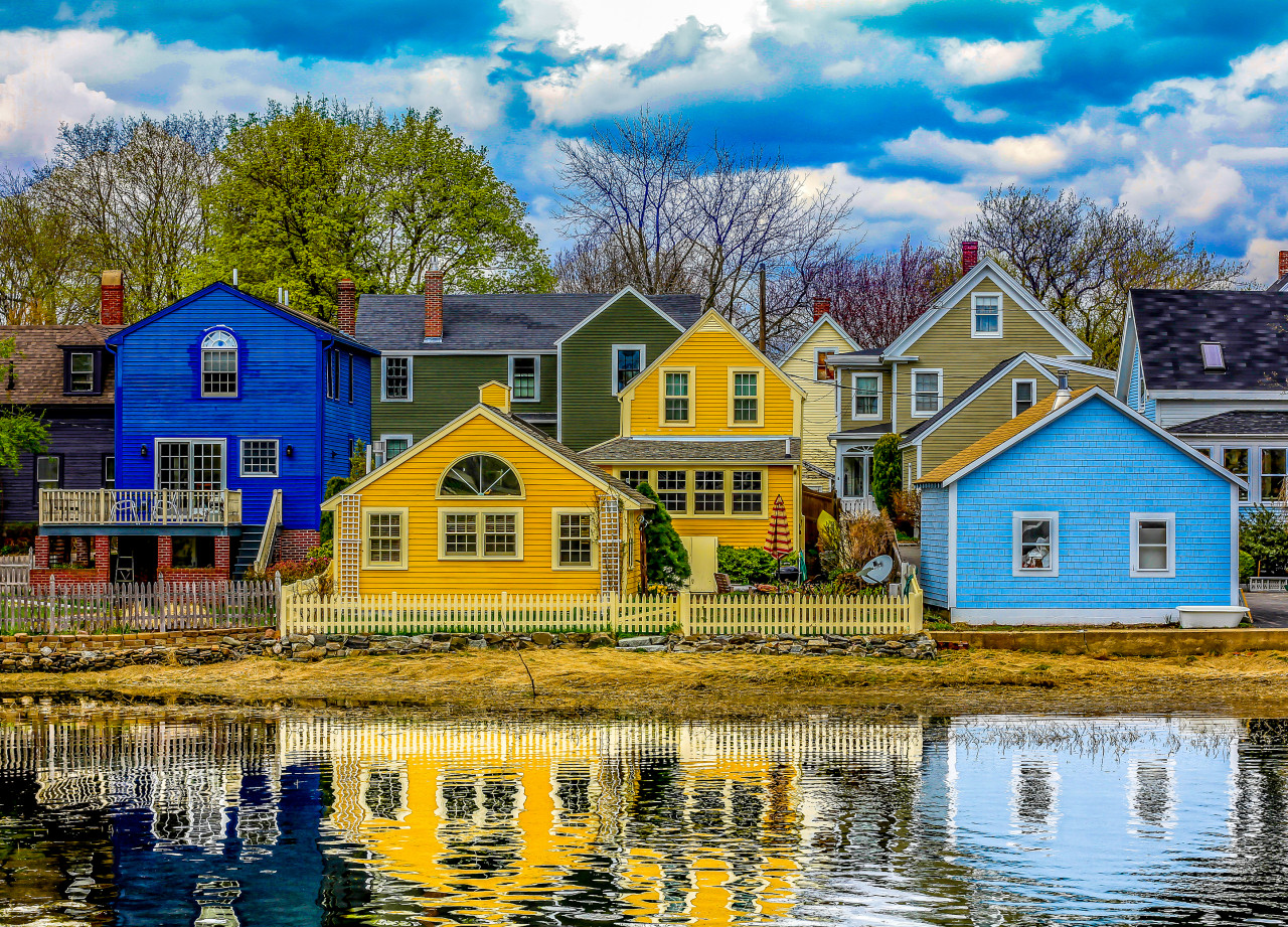 Les maisons colorées de Portsmouth.