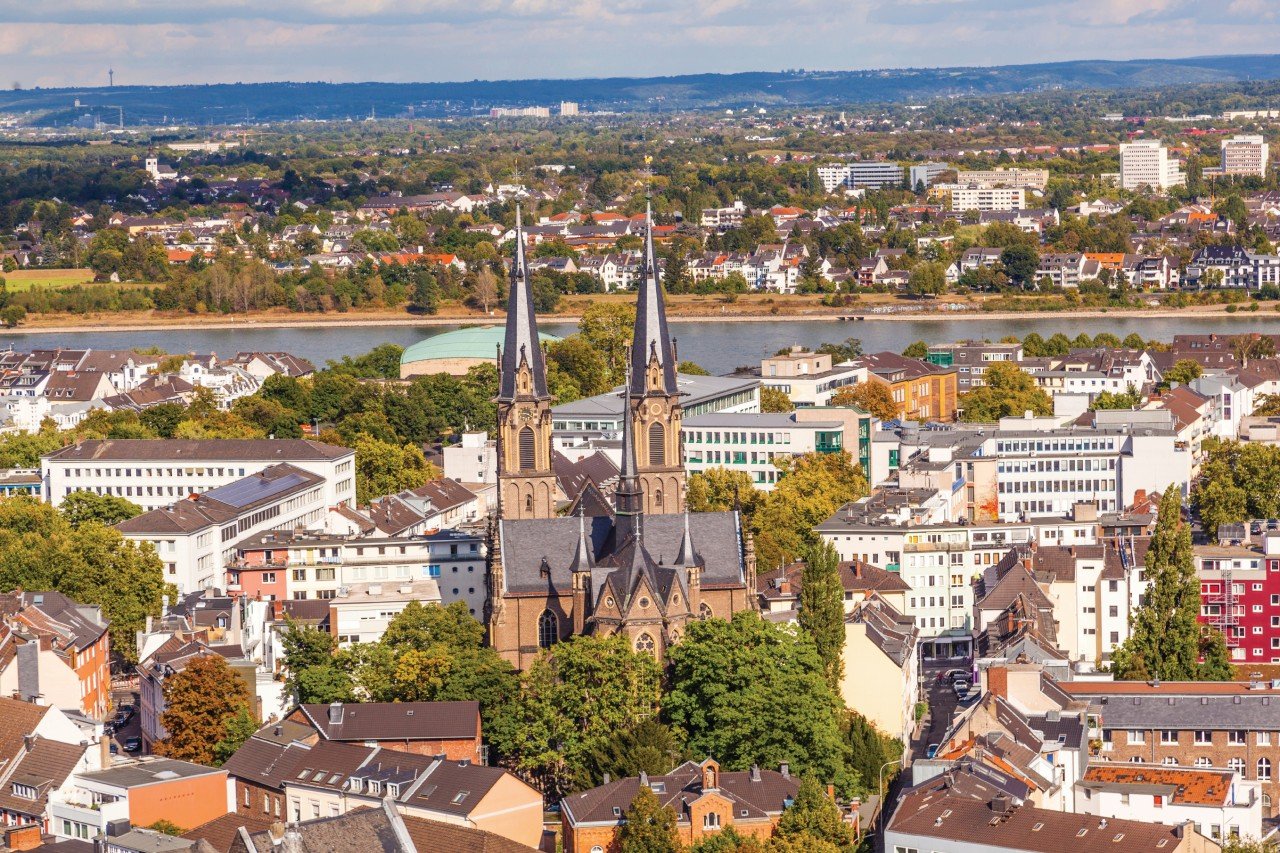 Vue sur la ville de Bonn.