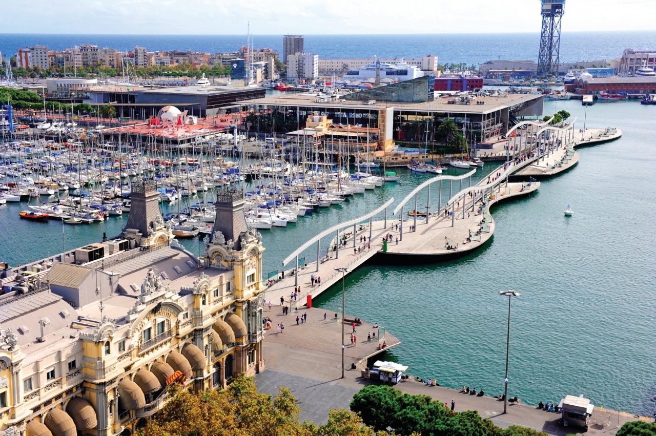 Port Vell et Rambla de la Mar.