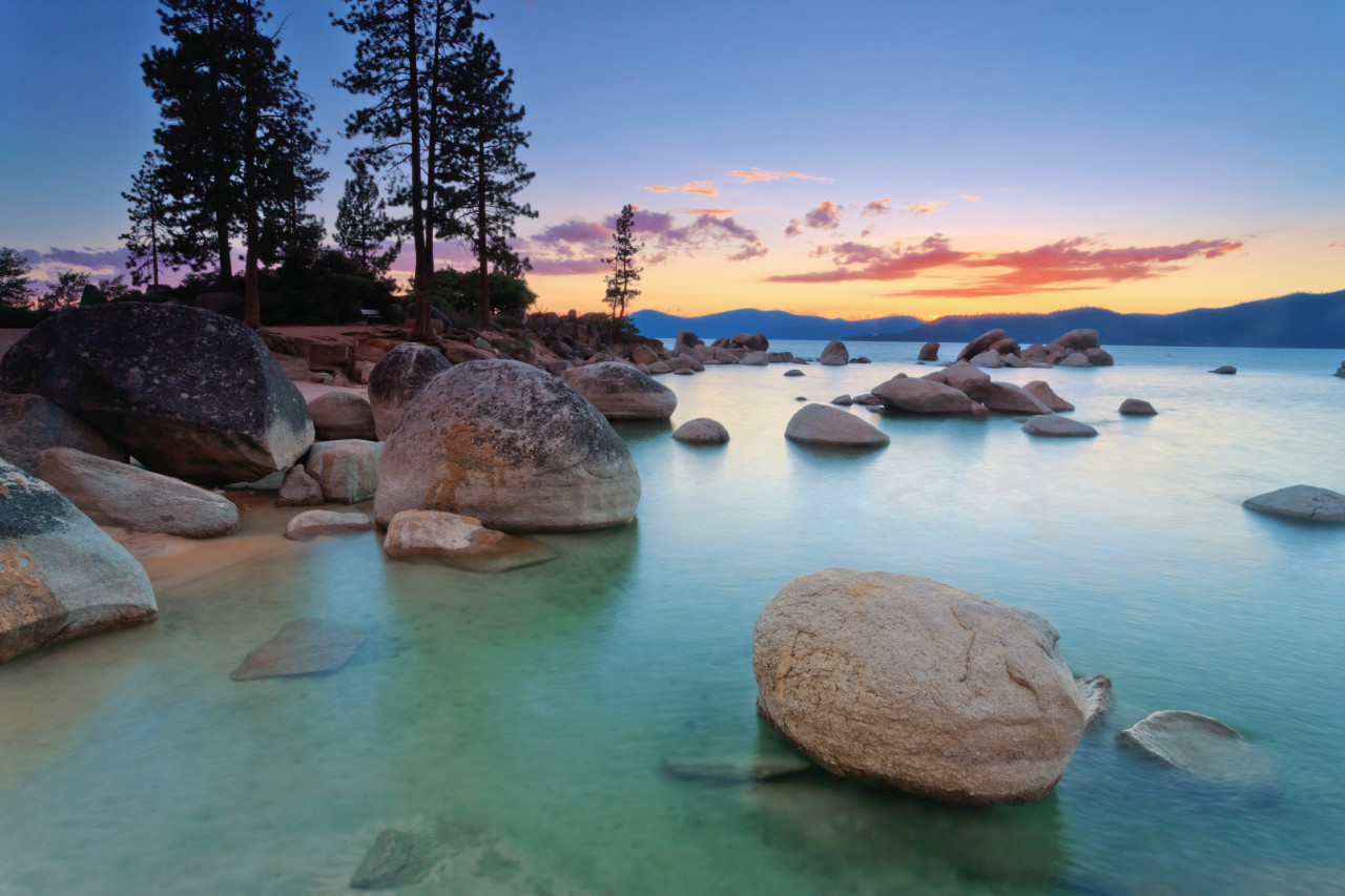 Coucher de soleil sur le Lac Tahoe.