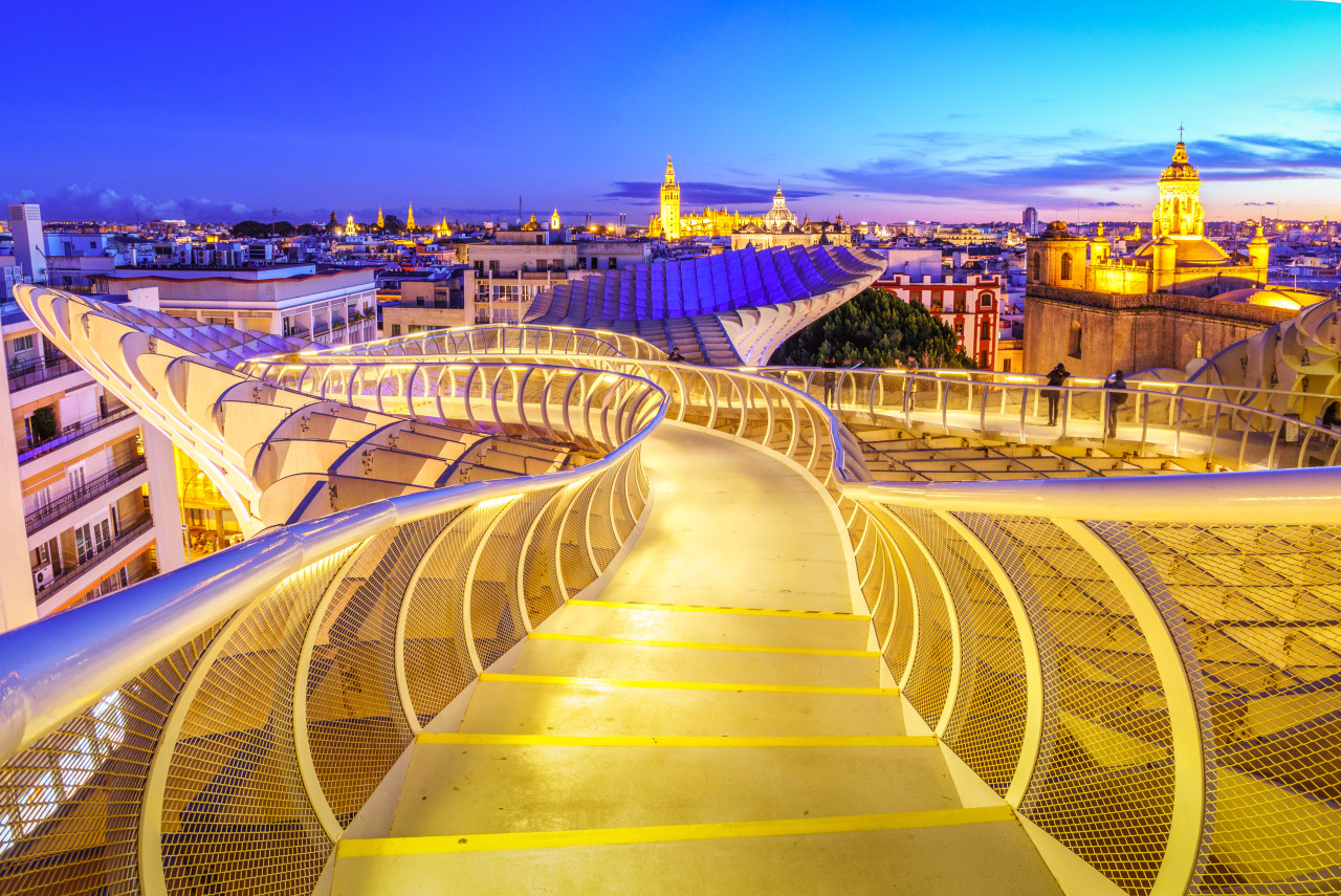 Vue sur Séville depuis le mirador Metropol Parasol.