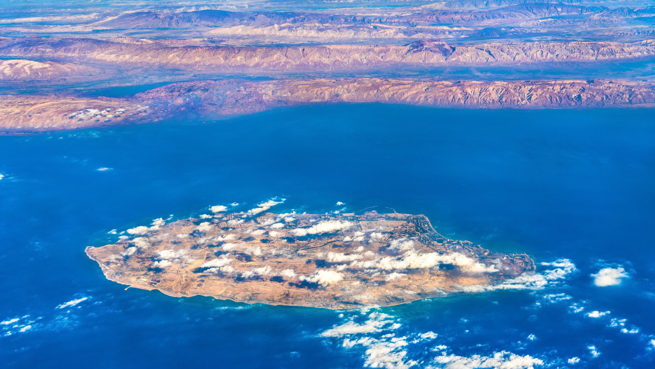 Vue aérienne de l'île de Kish.